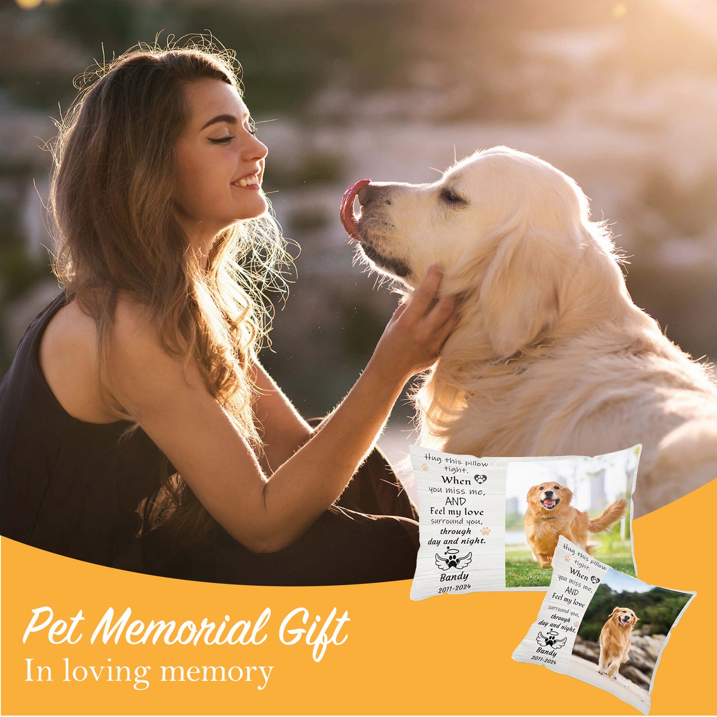 Custom Personalized Dog Mourning Memorial Pillowcase