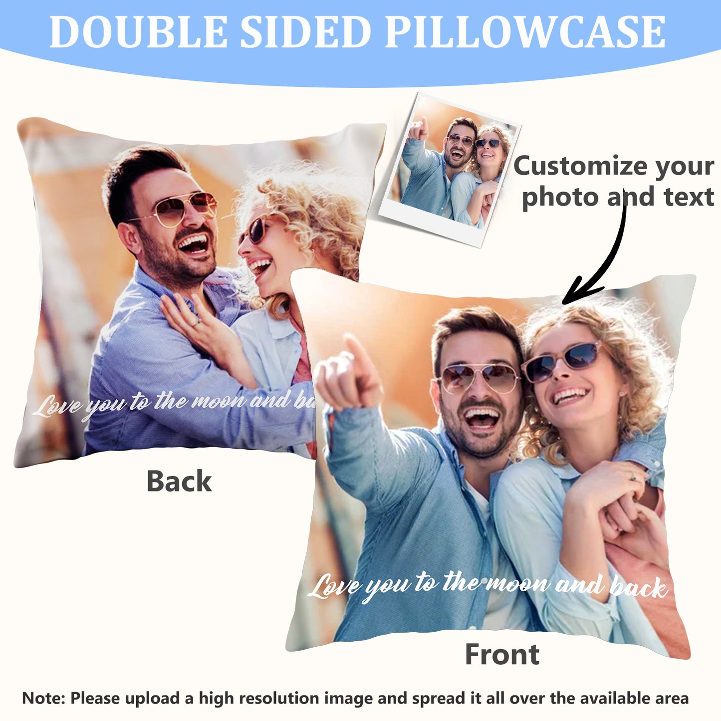 Customized Pillowcases with Picture Text Personalized Pillowcases