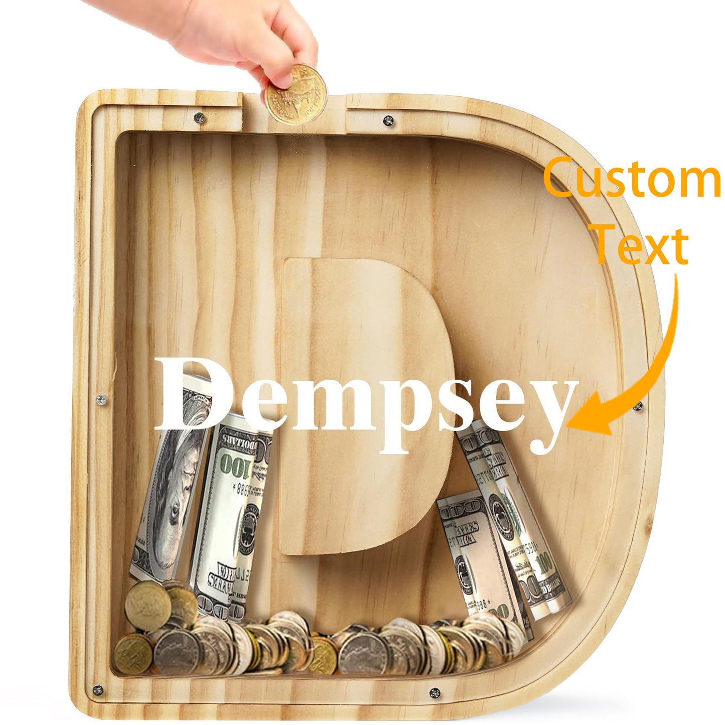 Personalized Savings Jars: Custom Name Monogrammed Savings Jars, Birthday Gifts
