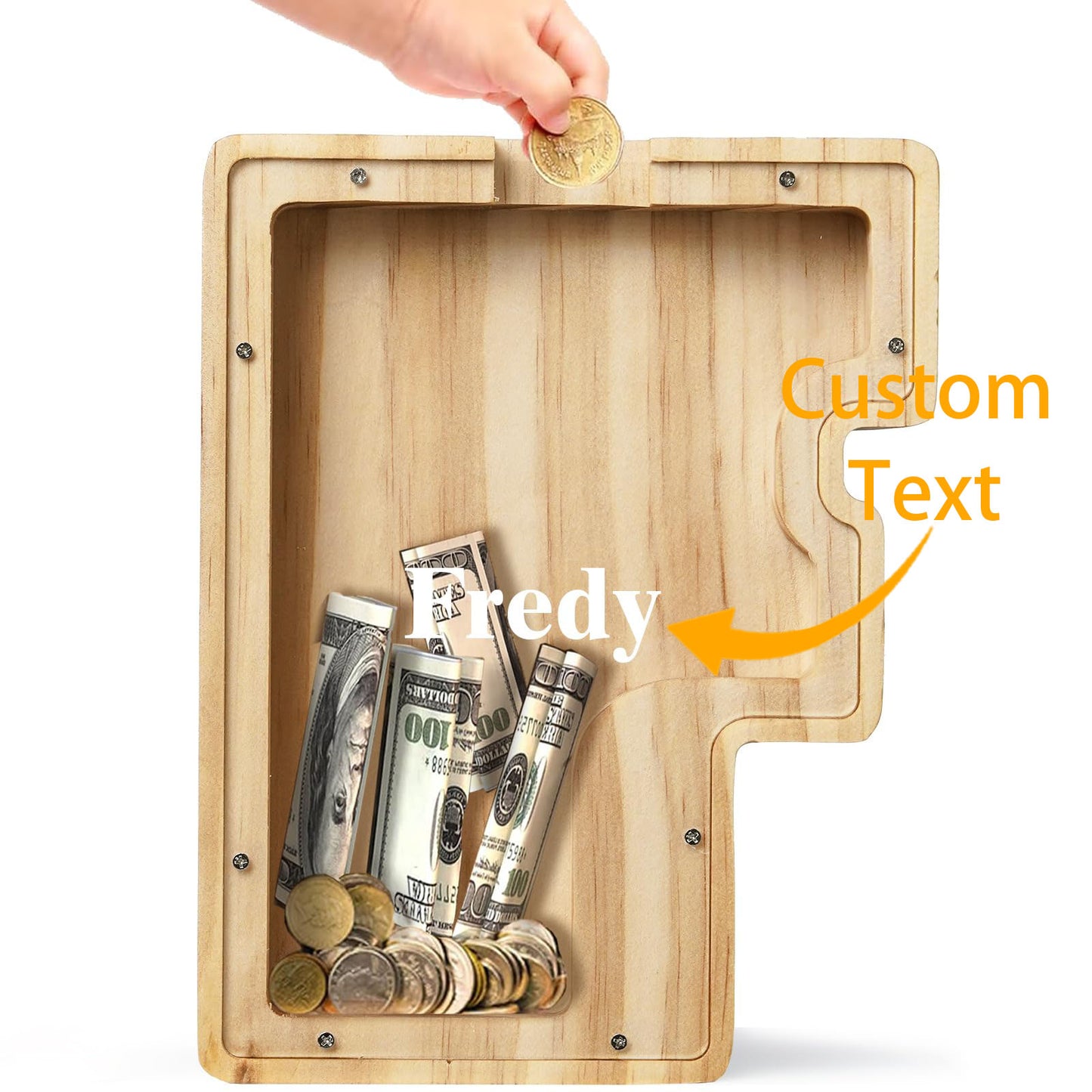 Personalized Savings Jars: Custom Name Monogrammed Savings Jars, Birthday Gifts