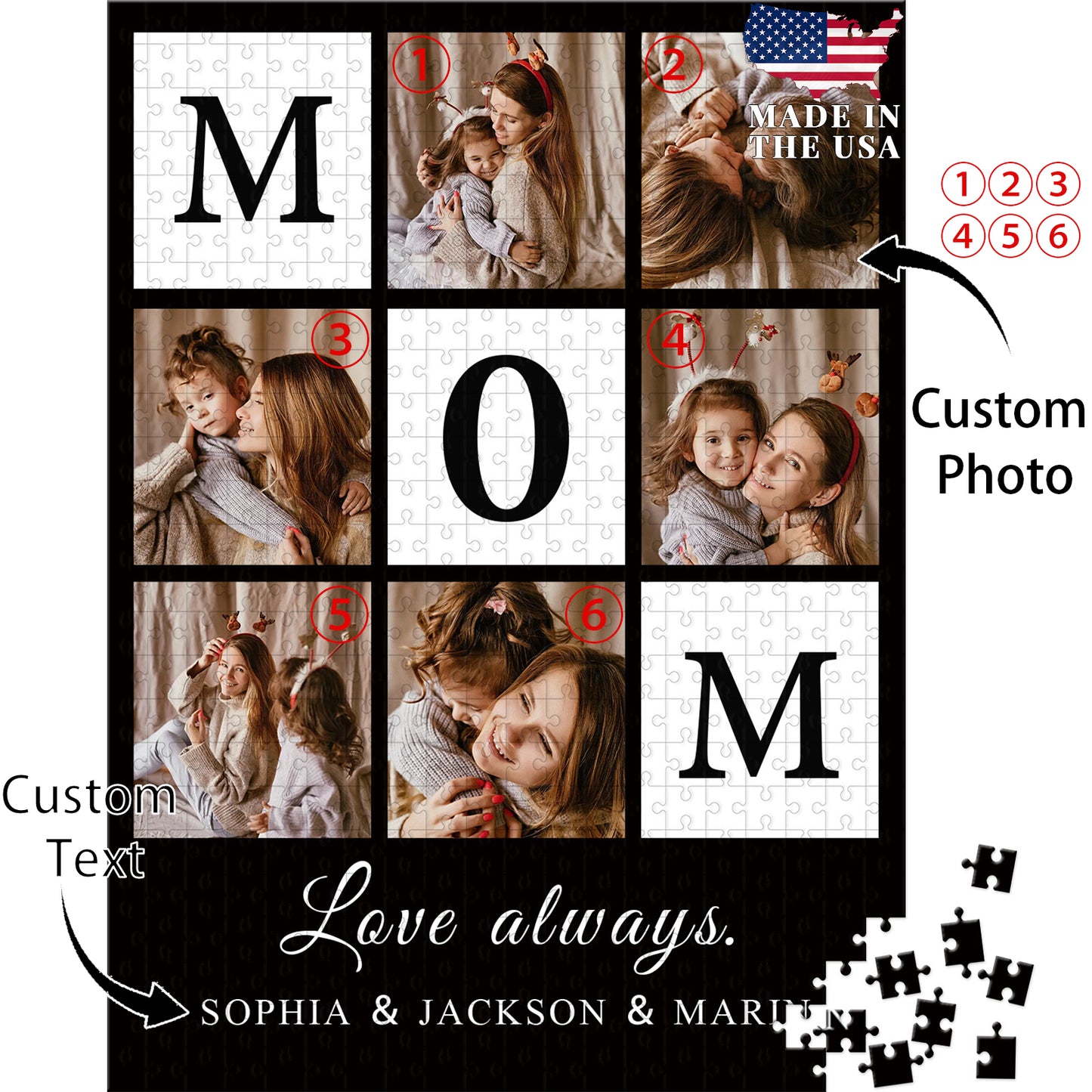 Customized photo puzzles 300/500/1000 pieces, customized gifts