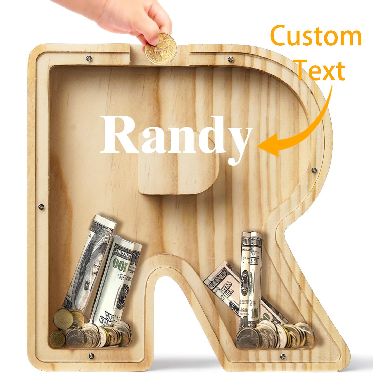 Personalized Savings Jars: Custom Name Monogrammed Savings Jars, Birthday Gifts