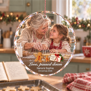 Personalized Christmas Ornament for Grandma — For the hands that taught yours. personalized christmas ornament for grandma, personalized christmas ornaments, custom christmas ornament, photo ornament, made with your photo and name.