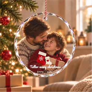 Personalized Christmas Ornament for Dad & Son — His first Christmas as a dad. personalized christmas ornament for dad, personalized christmas ornaments, custom christmas ornament, photo ornament, made with your photo and name.