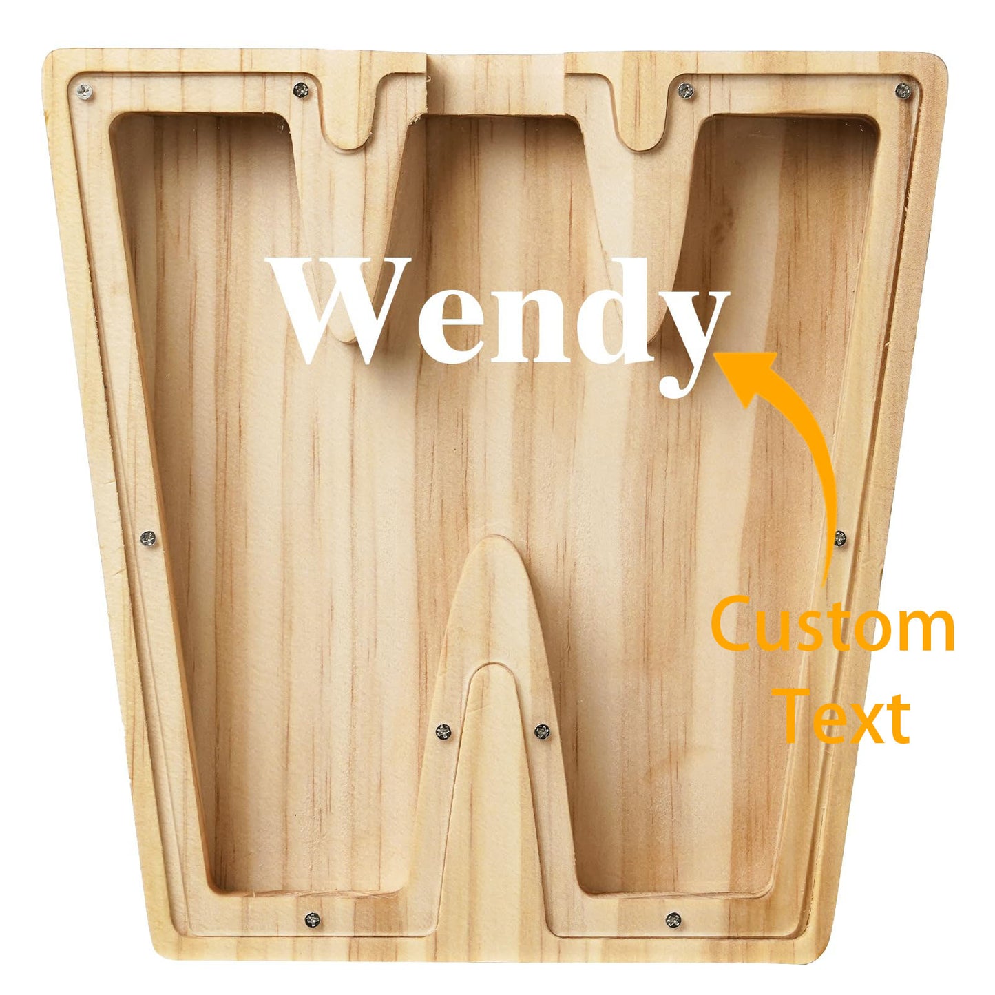 Personalized Savings Jars for Kids: Custom Name Monogrammed Wooden Coin Banks