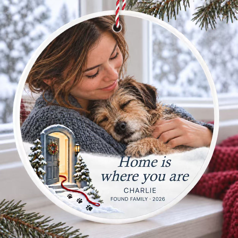 Personalized Pet Adoption Ornament — For the one who picked you. personalized pet ornament for pet lovers, pet memorial gifts, dog ornaments, custom pet gift, made with your photo and name.