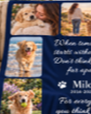 Detail of the photo grid on the pet memorial blanket