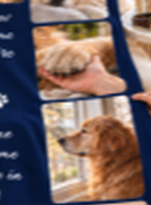 Side detail of the pet memorial photo blanket