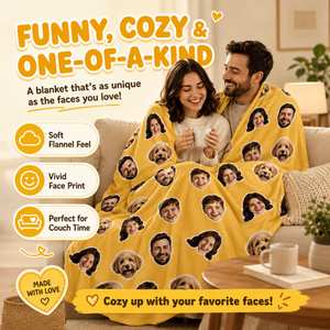 Custom flannel fleece blanket with a personal photo, flannel fleece