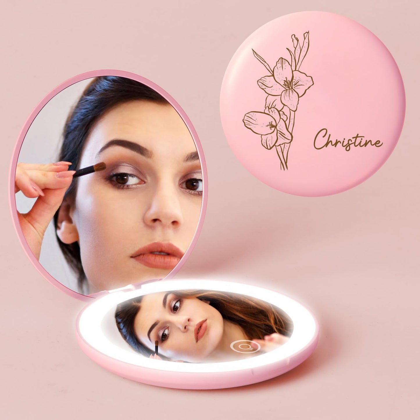 Personalized Compact Mirror with Light