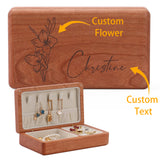 Custom wooden jewelry box, cherry wood travel jewelry organizer