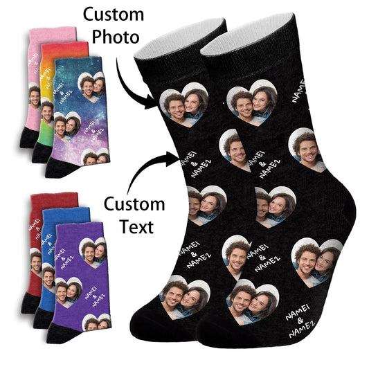 Custom Face Socks with Picture, Personalized Funny Socks for Men Women