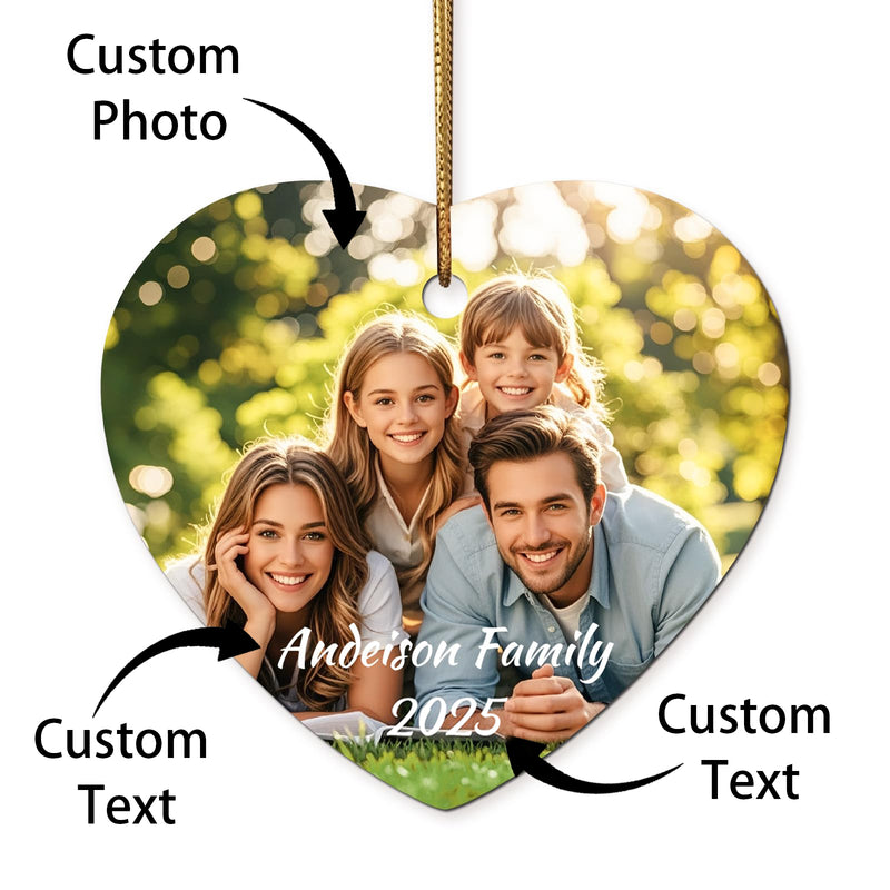 Custom Personalized Christmas Ornaments 2025 - with Picture Words
