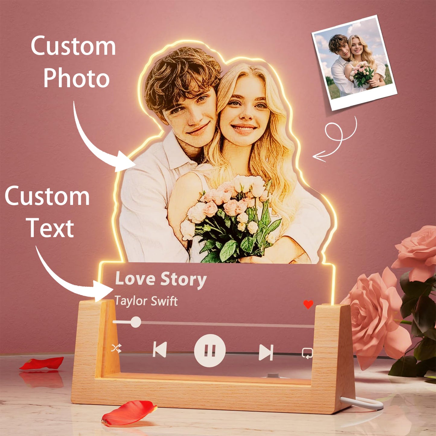 Spotify plaque custom photo frame, couple commemorative gift