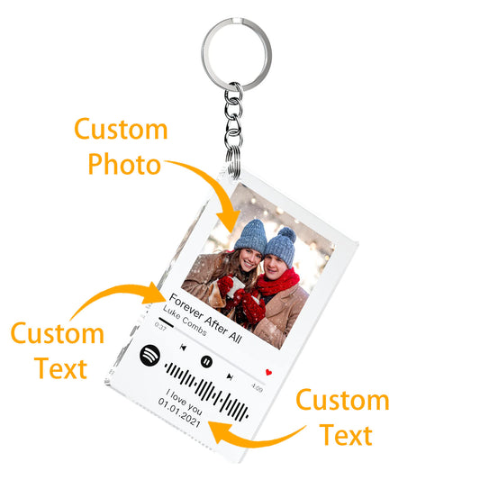 Personalized photo custom acrylic music song keychain