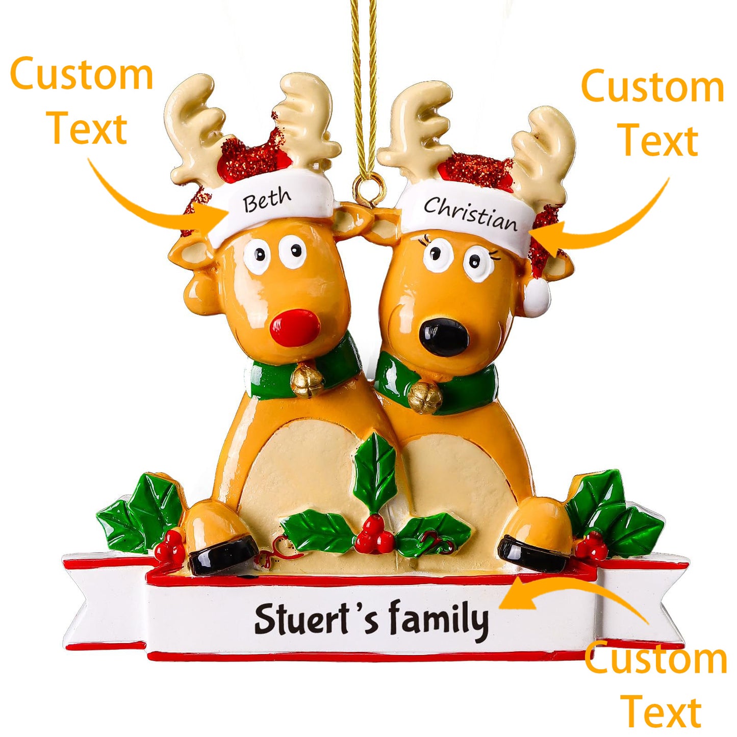 Personalized Deer Christmas Ornaments 2024