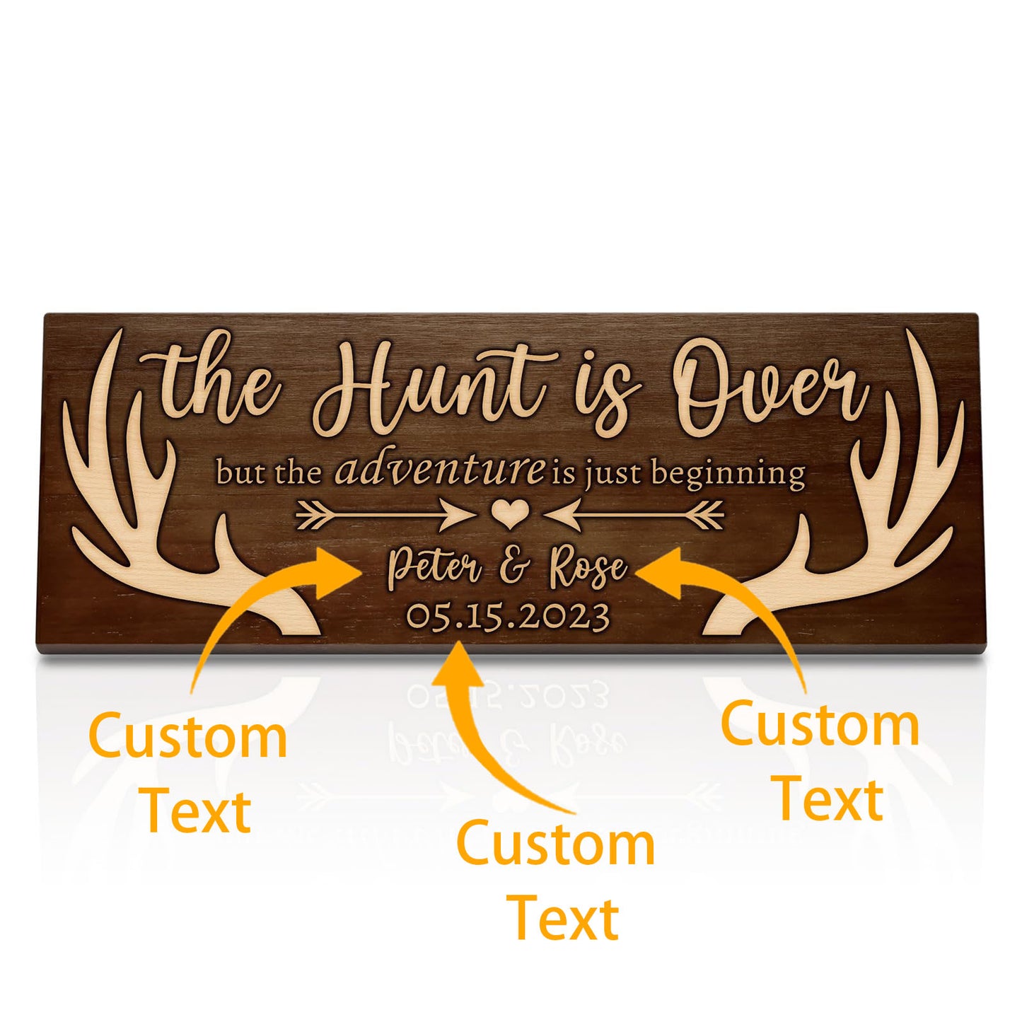 Personalized Name Deer Antlers Wedding Gift