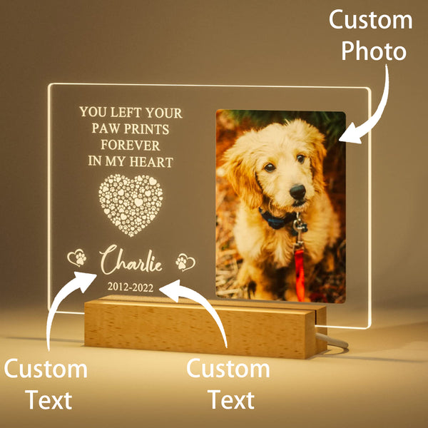 Personalized Pet Memorial Night Lights, Custom Pet Memorial Gifts