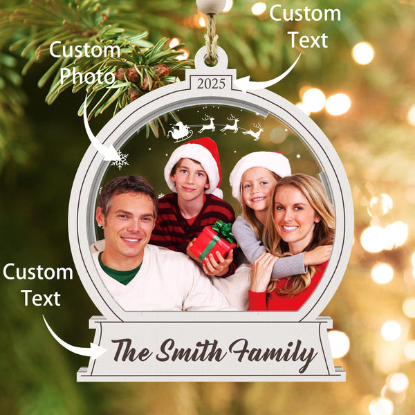 Custom Personalized Photo with Text 4D Christmas Ornaments
