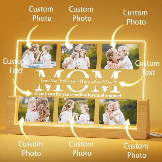 Custom Acrylic Mom Plaque with Photo and Text, 8.7 x 5.9 Inches