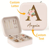 Personalized monogrammed jewelry box with initials and name