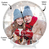 Custom Personalized Wall Clock with Photo Text, Silent No Time - Wood 10“12”14"16”