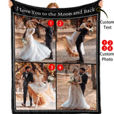 Custom Blanket - Custom Blanket with Photo Text - 4 Photos