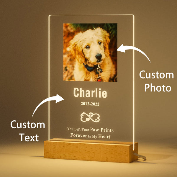 Customized Personalized Pet Photo Memorial Night Light