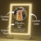 Custom Personalized Dog Pet Memorial Photo Frame Night Light