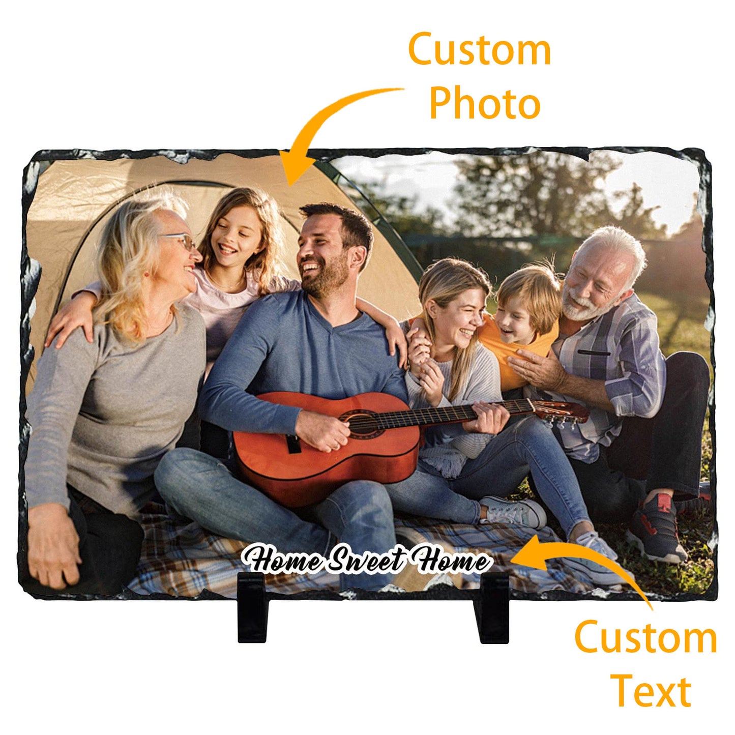 Custom Rock Slate Photo Plaque