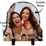 Custom Personalized Slate Photo Frame, Half Round 5.9x5.9 inches