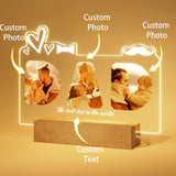 Personalized Gift for Dad - Customized Night Light with Photo  and Text