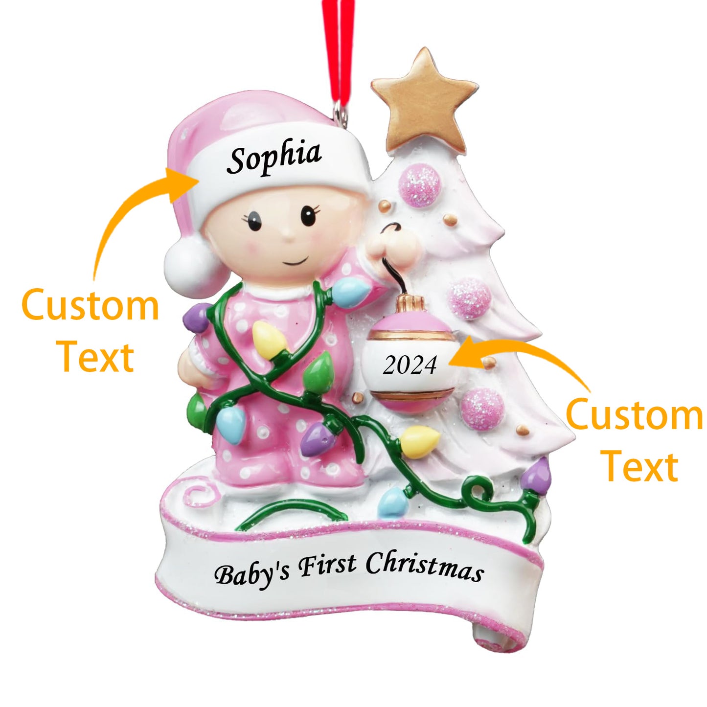 2024 Personalized Baby's First Christmas Ornaments for Boys