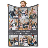 Blanket with pictures and text - Personalized Photo Blanket - 9 Photos