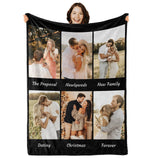 Blanket with pictures and text - Personalized Photo Blanket - 6 Photos