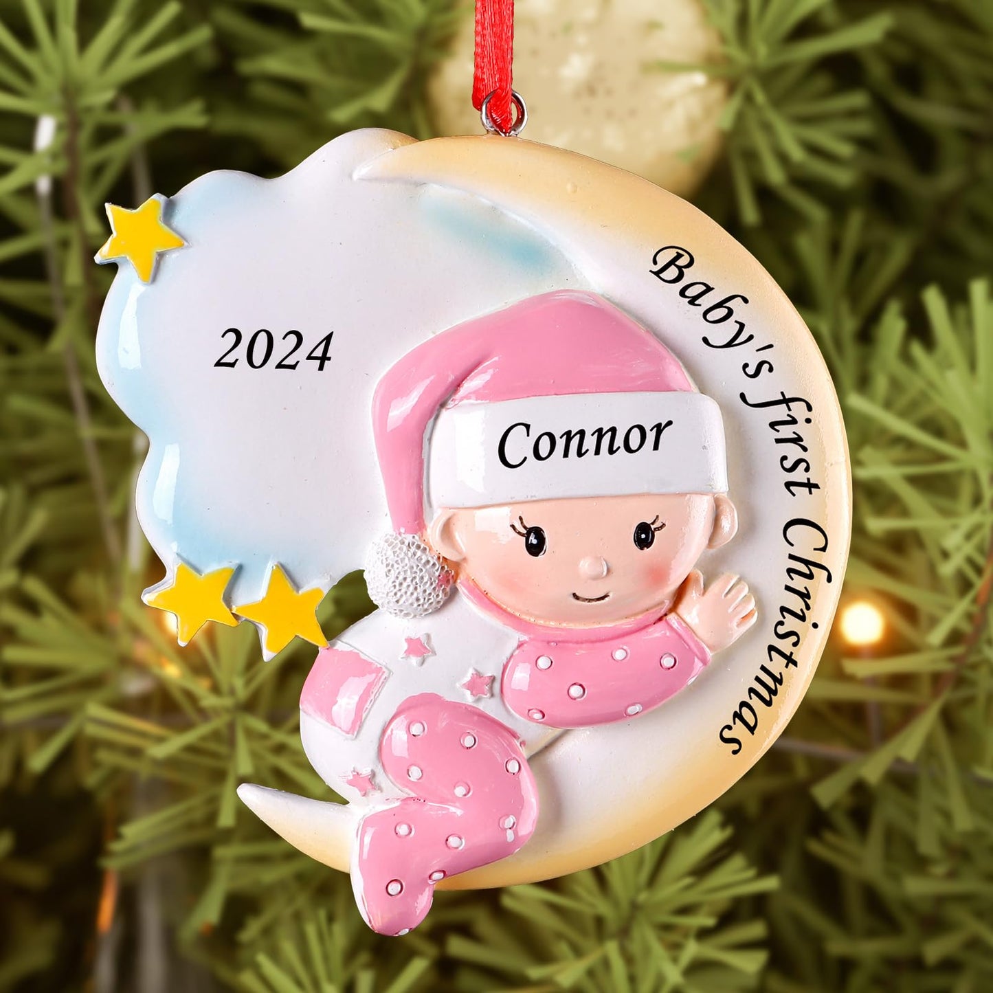 Personalized Baby's Boy First Christmas Ornament 2024