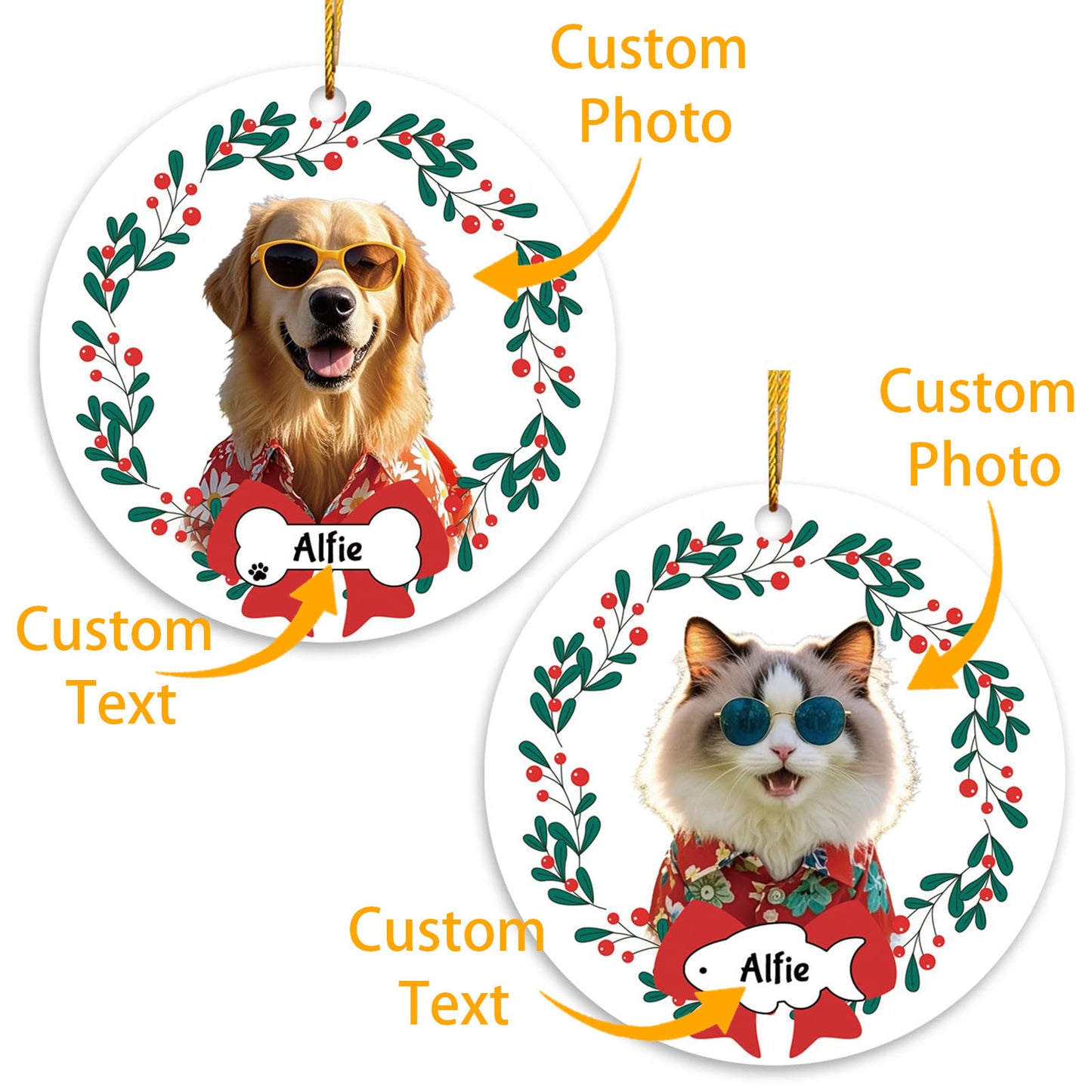 Personalized Dog Christmas Ornaments 2024