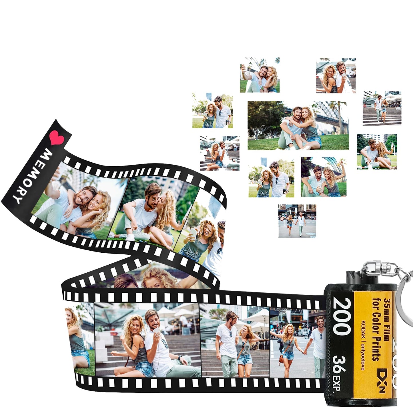 Personalized Camera Roll Keychain with Picture 10/15/20 Pieces