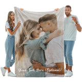 Blanket with pictures and text - Personalized Photo Blanket - 1 photo