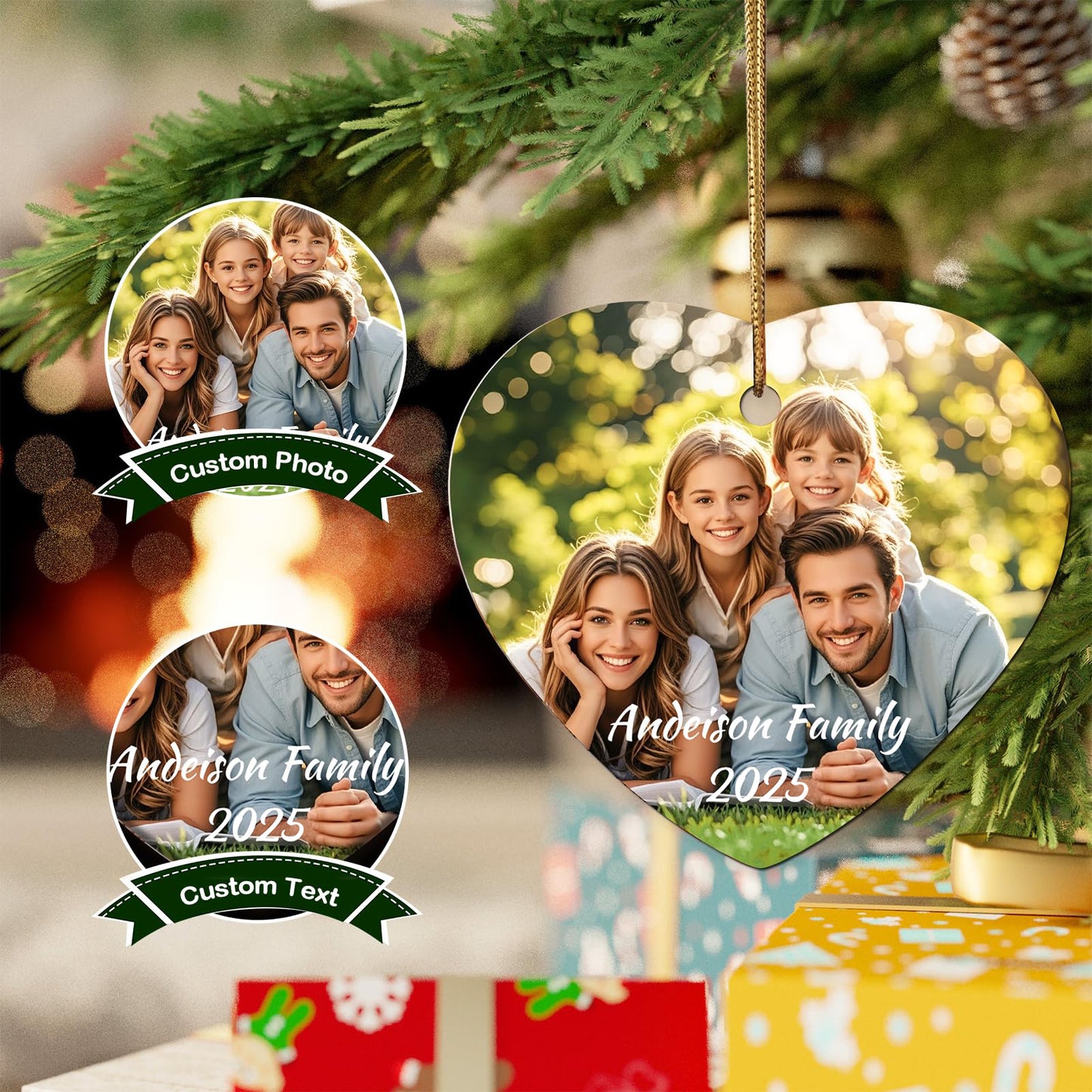 Custom Personalized Christmas Ornaments 2025 - with Picture Words