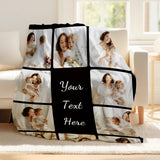 Blanket with pictures and text - Personalized Photo Blanket - 10 Photos