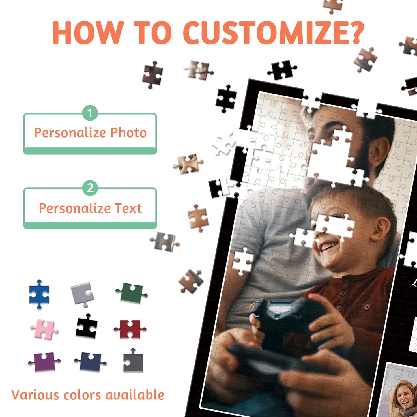 Customized photo puzzles 300/500/1000 pieces, customized gifts