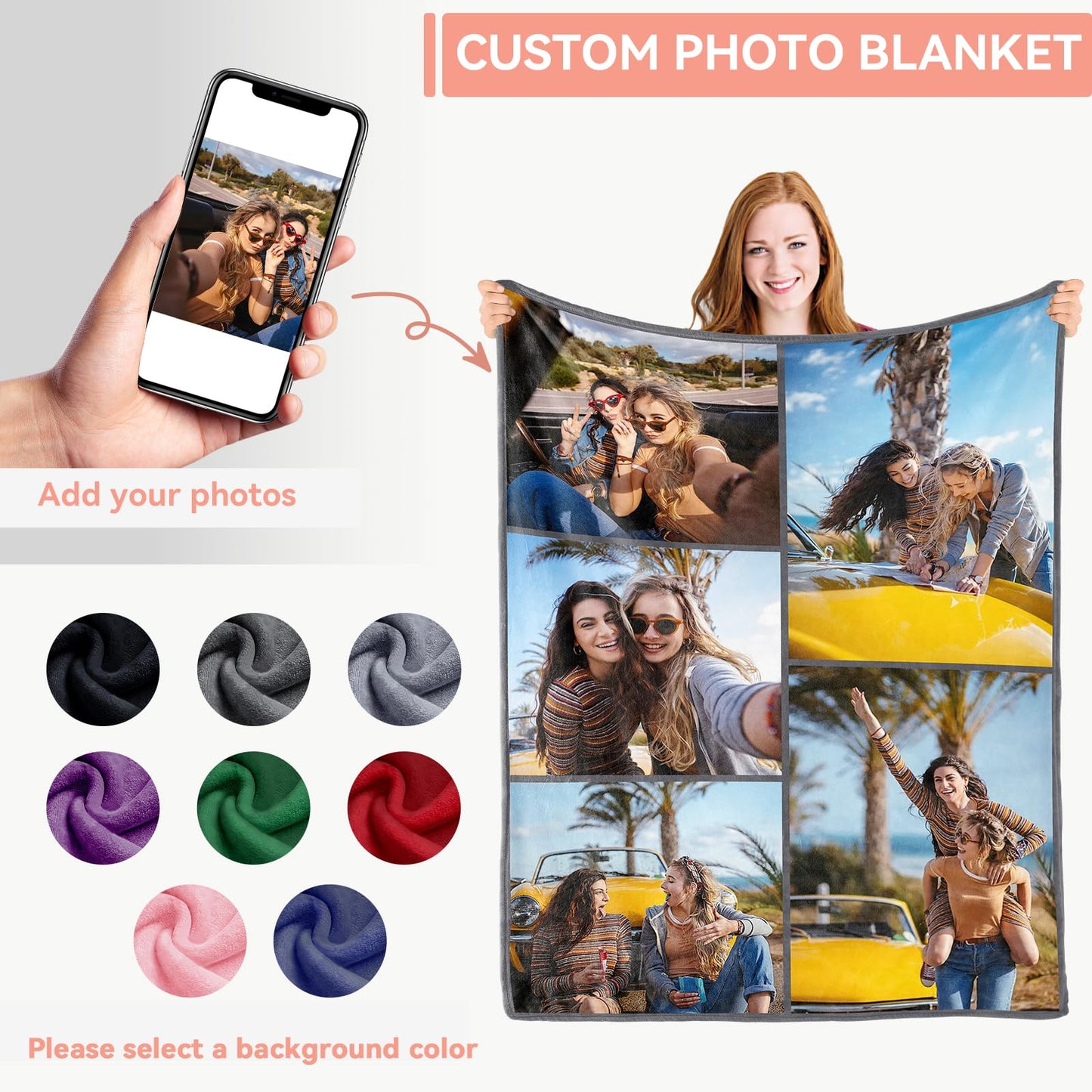 Custom Blanket - Custom Blanket with Photos - 5 Photos