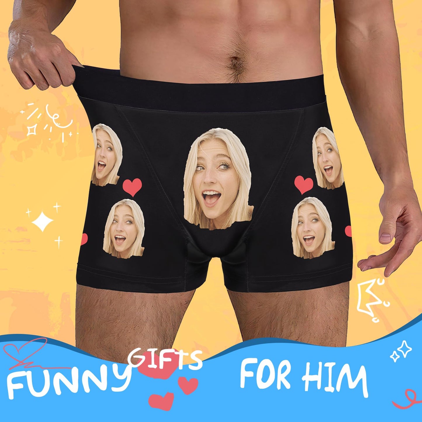 Custom Personalized Men's Facial Expression Boxer Shorts