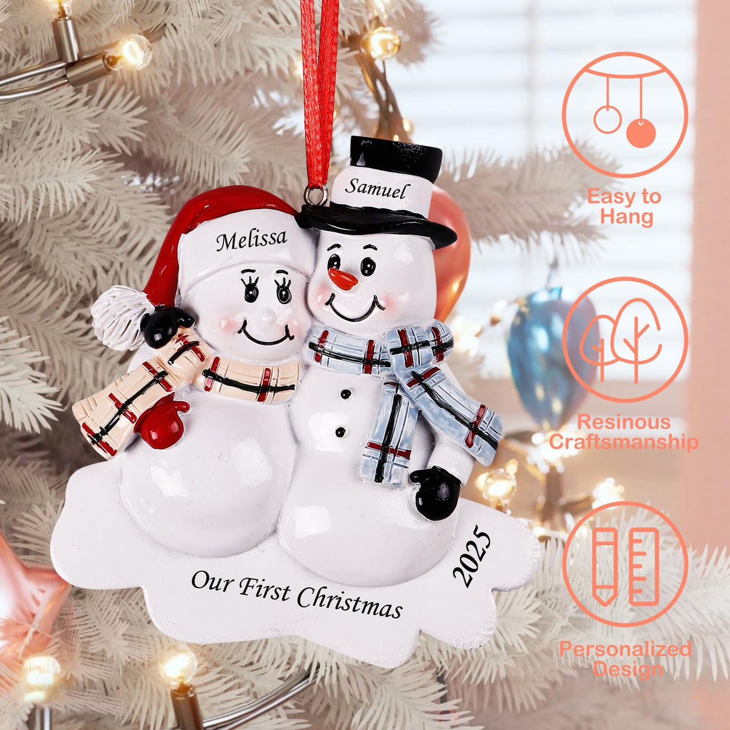 Custom Personalized Couple Christmas Ornaments 2025