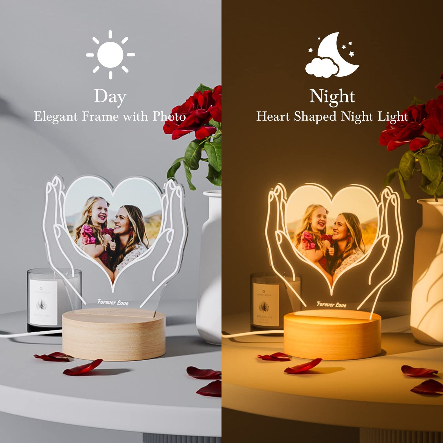 Customized Memorial Night Light with Picture Frame