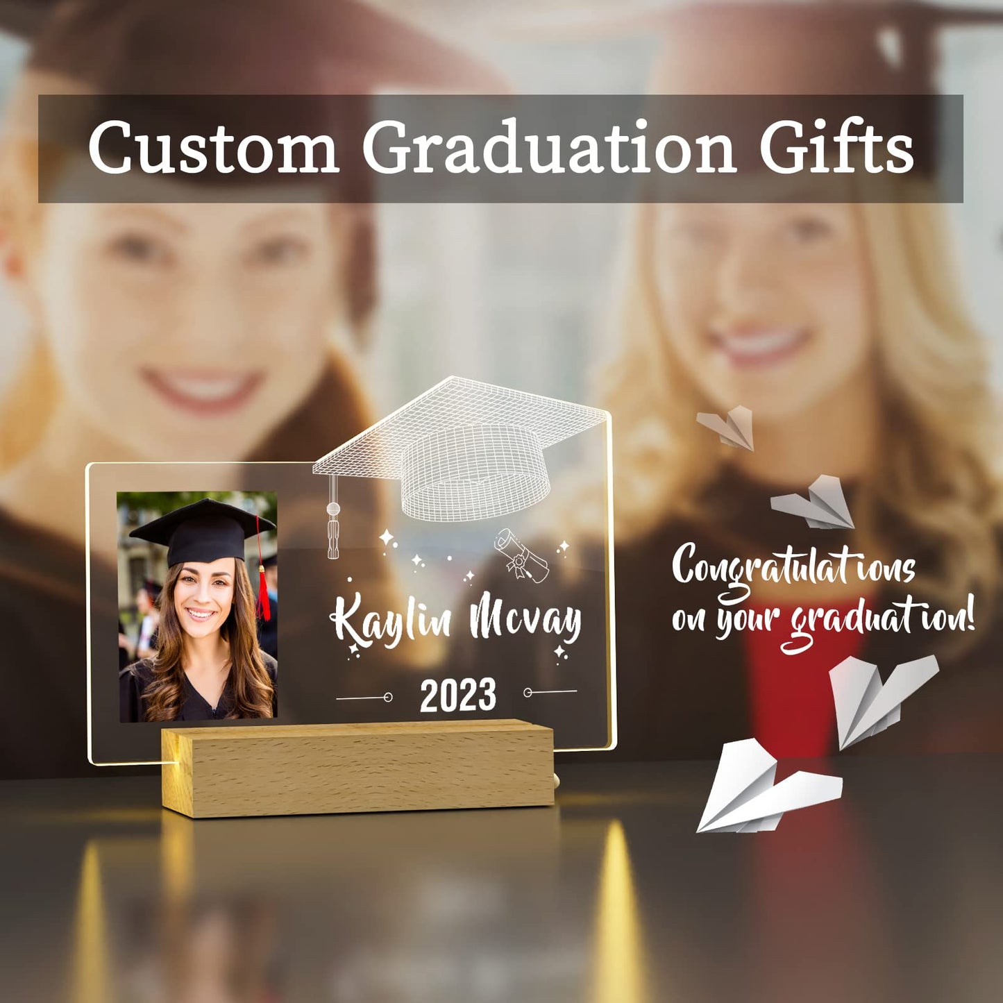 Custom Graduation Gifts - Personalized Photo Night Light