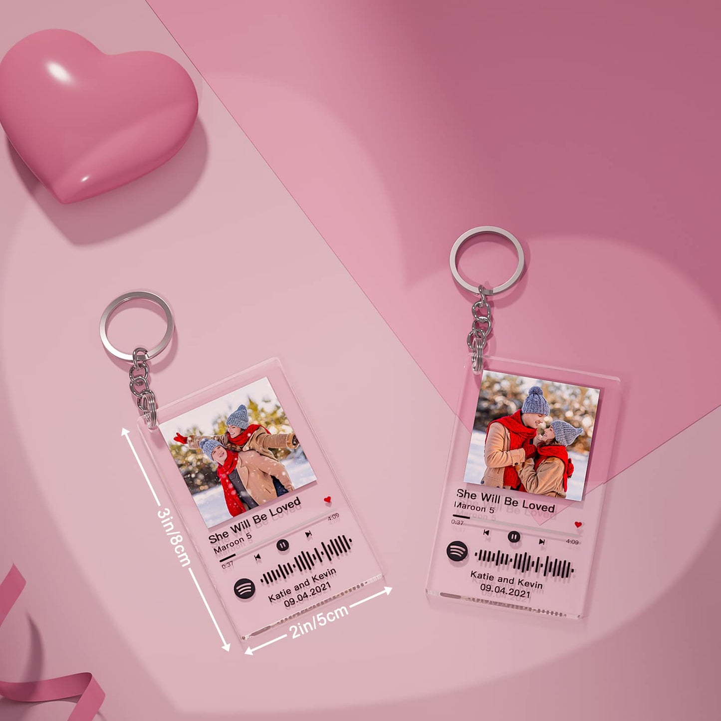 Personalized photo custom acrylic music song keychain