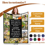 Custom Personalized Dog Memorial Blanket with Picture Text, 10 Photos