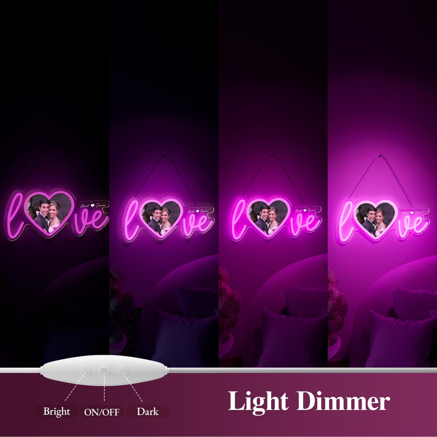 Personalized Photo Name Date Dimmable LED Neon Signs